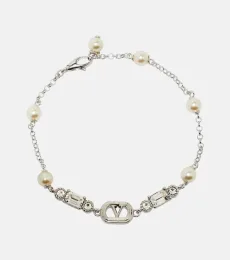 VLogo embellished chain bracelet VLogo embellished chain bracelet