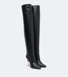 VLogo leather over-the-knee boots VLogo leather over-the-knee boots