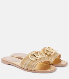 VLogo Signature metallic leather sandals VLogo Signature metallic leather sandals