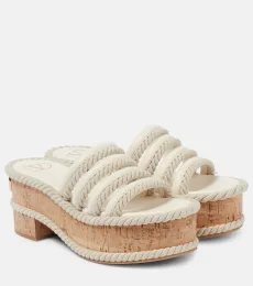 VLogo Summerblocks leather platform mules VLogo Summerblocks leather platform mules