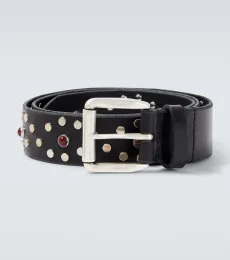 Vortex embellished leather belt Vortex embellished leather belt