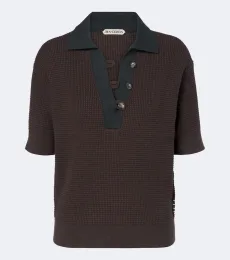 Waffle-knit cotton and cashmere-blend Polo Shirt Waffle-knit cotton and cashmere-blend Polo Shirt