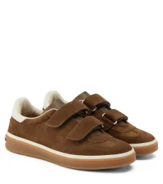 Walk leather-trimmed suede sneakers Walk leather-trimmed suede sneakers