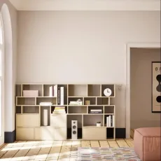 Wall Storage in Beige with Doors and Drawers Wall Storage in Beige with Doors and Drawers