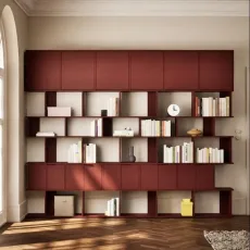 Wall Storage in Burgund with Doors and Extra Top Storage Wall Storage in Burgund with Doors and Extra Top Storage