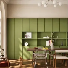 Wall Storage in Green with Internal Drawers Wall Storage in Green with Internal Drawers