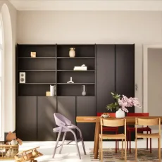Wall Storage in Midnight Blue with Internal Drawers and Rail Wall Storage in Midnight Blue with Internal Drawers and Rail