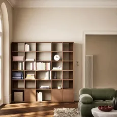 Wall Storage in Walnut with Drawers Wall Storage in Walnut with Drawers