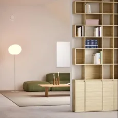 Wall Storage in White Oak with Doors and Bottom Storage Wall Storage in White Oak with Doors and Bottom Storage
