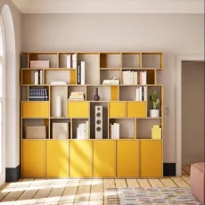 Wall Storage in Yellow with Doors and Bottom Storage Wall Storage in Yellow with Doors and Bottom Storage
