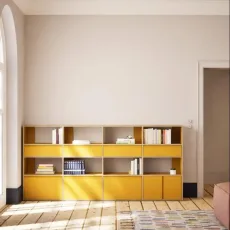 Wall Storage in Yellow with Doors and Drawers Wall Storage in Yellow with Doors and Drawers