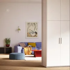 Wardrobe in Beige and Pink with Internal Drawers Wardrobe in Beige and Pink with Internal Drawers