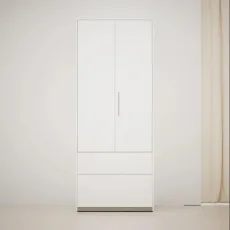 Wardrobe in Cashmere and Green with External Drawers and Rail Wardrobe in Cashmere and Green with External Drawers and Rail