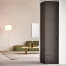 Wardrobe in Gray and Blue with External Drawers and Rail Wardrobe in Gray and Blue with External Drawers and Rail