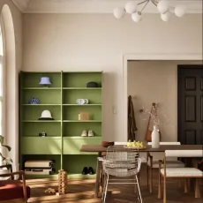 Wardrobe in Green with External Drawers Wardrobe in Green with External Drawers