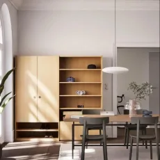 Wardrobe in Light Wood Effect with External Drawers