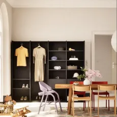 Wardrobe in Midnight Blue with External Drawers and Rail Wardrobe in Midnight Blue with External Drawers and Rail