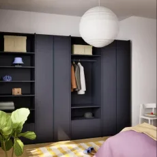 Wardrobe in Midnight Blue with Internal and External Drawers Wardrobe in Midnight Blue with Internal and External Drawers