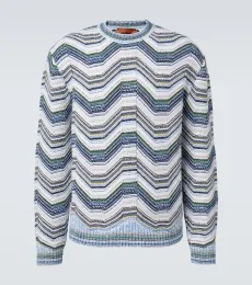 Wave wool and cotton-blend sweater