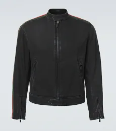 Web Stripe denim biker jacket Web Stripe denim biker jacket
