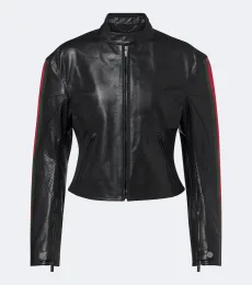 Web Stripe leather biker jacket Web Stripe leather biker jacket