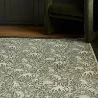 Whimsical Woodland Green Eco-Washable Rug