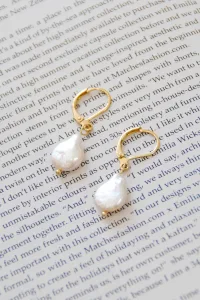 Whisper Of The Heart Earrings Gold And White Whisper Of The Heart Earrings Gold And White