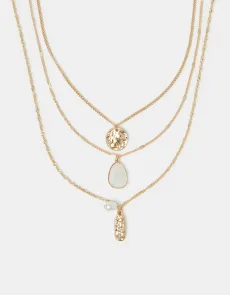 White 3-Pack Molten Pendant Necklaces White 3-Pack Molten Pendant Necklaces