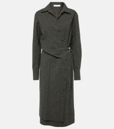 White Label Lane checked cotton wrap dress