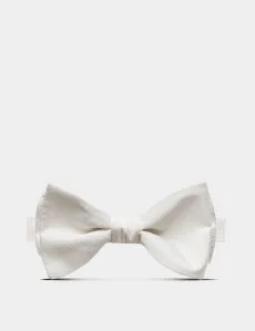 White Repp Silk Bow Tie Self Tie Plain Men's White Repp Silk Bow Tie Self Tie Plain Men's