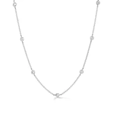White Sapphire Dewdrop Chain Necklace White Sapphire Dewdrop Chain Necklace
