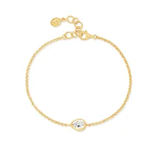 White Topaz Pear Chain Bracelet White Topaz Pear Chain Bracelet