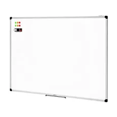 Whiteboard Drywipe Magnetic with Pen Tray and Aluminium Trim, 120 cm x 90 cm (WxH)
