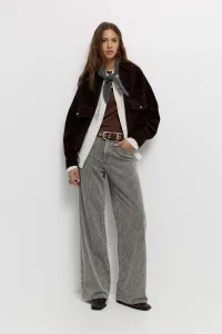 Wide-Leg Corduroy Trousers - Grey Wide-Leg Corduroy Trousers - Grey