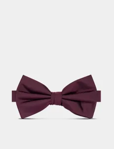 Wine Silk Bow Tie Ready Tied Plain Men's Wine Silk Bow Tie Ready Tied Plain Men's