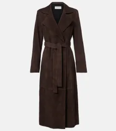 Winona belted suede wrap coat