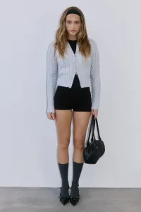 Winter Love Story Cable Knit Cardigan Grey Winter Love Story Cable Knit Cardigan Grey