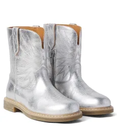 Wish Star Biker metallic leather cowboy boots Wish Star Biker metallic leather cowboy boots