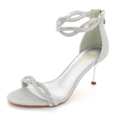 Women Ladies Sparkly Diamante Evening Wedding Party Bridal Ankle Wrap Stiletto Heel Sandals Silver S Women Ladies Sparkly Diamante Evening Wedding Party Bridal Ankle Wrap Stiletto Heel Sandals Silver S