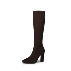 Women s Knee High Block Heel Boots with Zipper Women s Knee High Block Heel Boots with Zipper