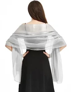 Women Shawls and Wraps Lightweight Soft Fashion Scarf Shawls for Bridal Bridesmaid Wedding Evening Party Prom Formal Ball, Grey, One Size Women Shawls and Wraps Lightweight Soft Fashion Scarf Shawls for Bridal Bridesmaid Wedding Evening Party Prom Formal Ball, Grey, One Size
