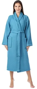Women's 100% Cotton Terry Bathrobe LA40-227 (Jeans (D03), L) Women's 100% Cotton Terry Bathrobe LA40-227 (Jeans (D03), L)