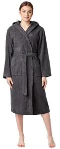 Women's 100% Organic Cotton Terry Bathrobe LA40-225 (Graphite (D07), S) Women's 100% Organic Cotton Terry Bathrobe LA40-225 (Graphite (D07), S)