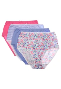 Womens 4pk Purple Butterfly Print Full Briefs Womens 4pk Purple Butterfly Print Full Briefs