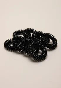 Womens 8pk Black Spiral Hair Bobbles Womens 8pk Black Spiral Hair Bobbles