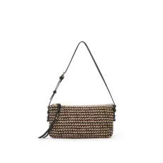 Women's Andrea Woven Shoulder Bag, Black, One Size