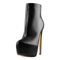 Womens' Ankle Strap Stilettos High Heels Boots Round Toe Zip-Up Booties Mid-high Platform Slim Heel Womens' Ankle Strap Stilettos High Heels Boots Round Toe Zip-Up Booties Mid-high Platform Slim Heel