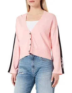 Women's asymmentrical Lengths Cardigan Sweater, Pink, 38