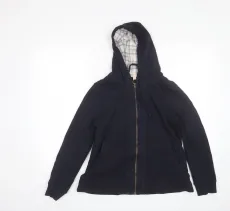Womens Blue Cotton Full Zip Hoodie Size 10 Womens Blue Cotton Full Zip Hoodie Size 10