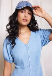 Womens Blue Denim Baseball Cap Womens Blue Denim Baseball Cap